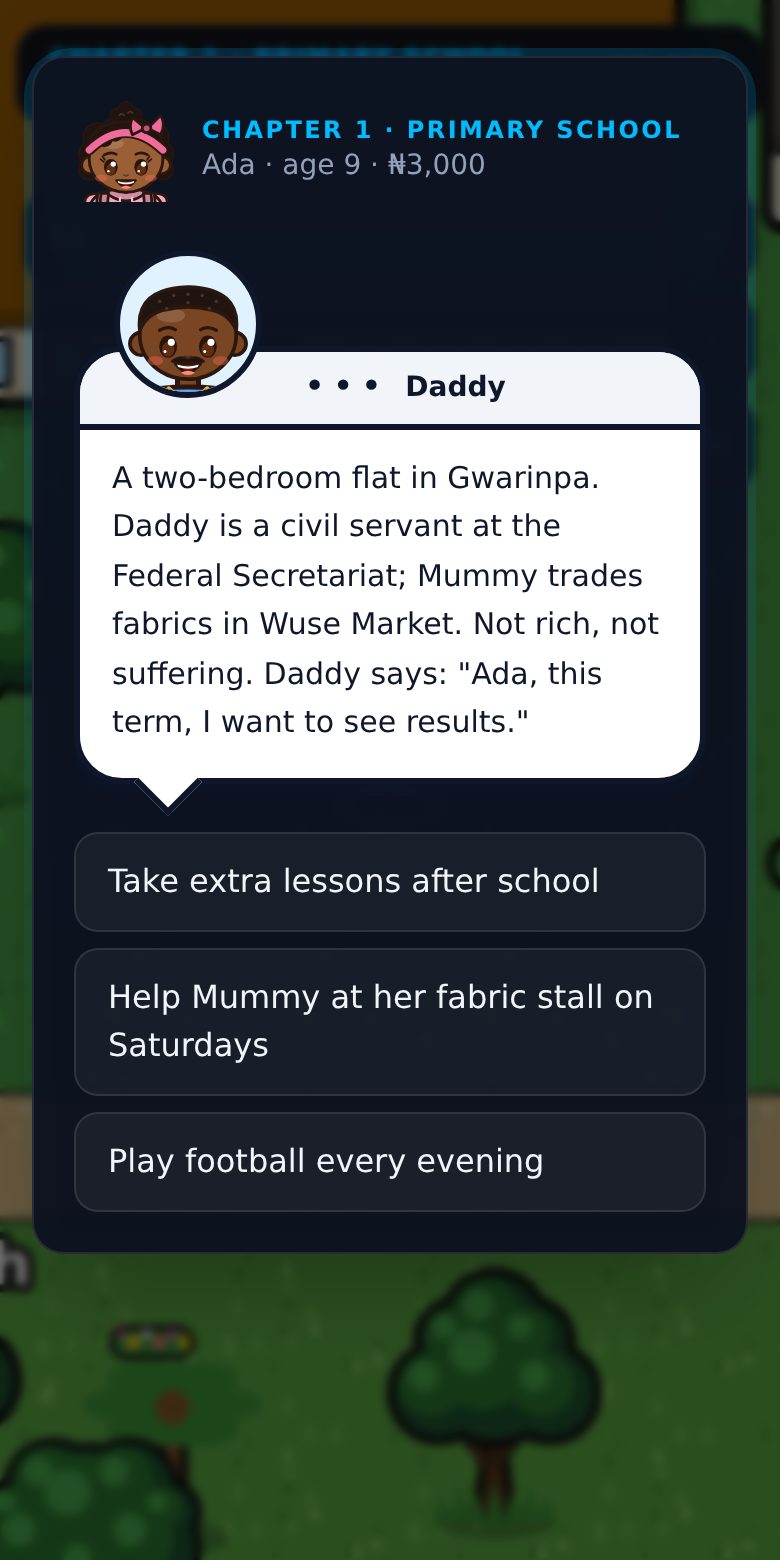 A school chapter with a story speech bubble