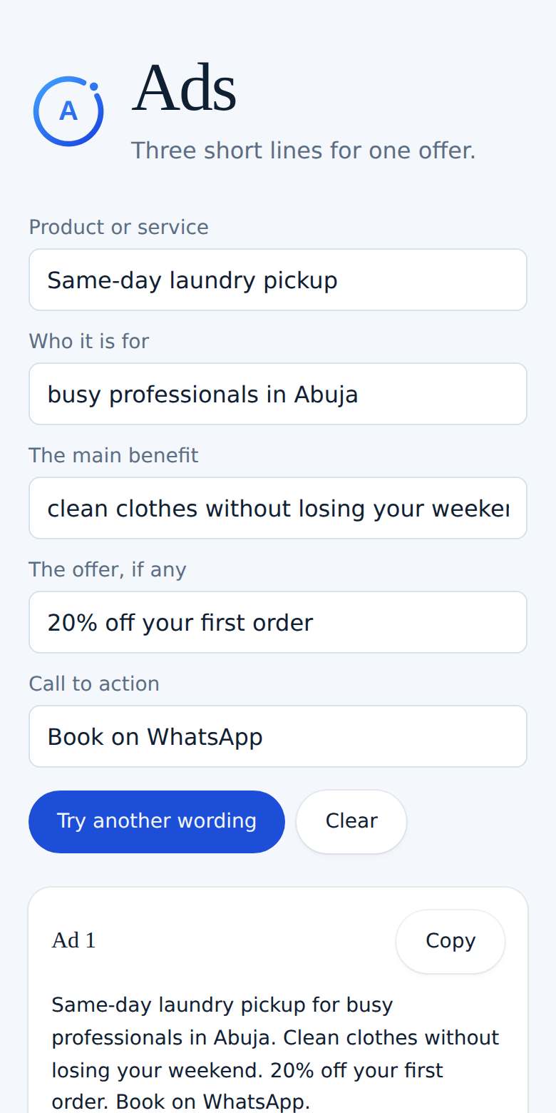Ads on a phone