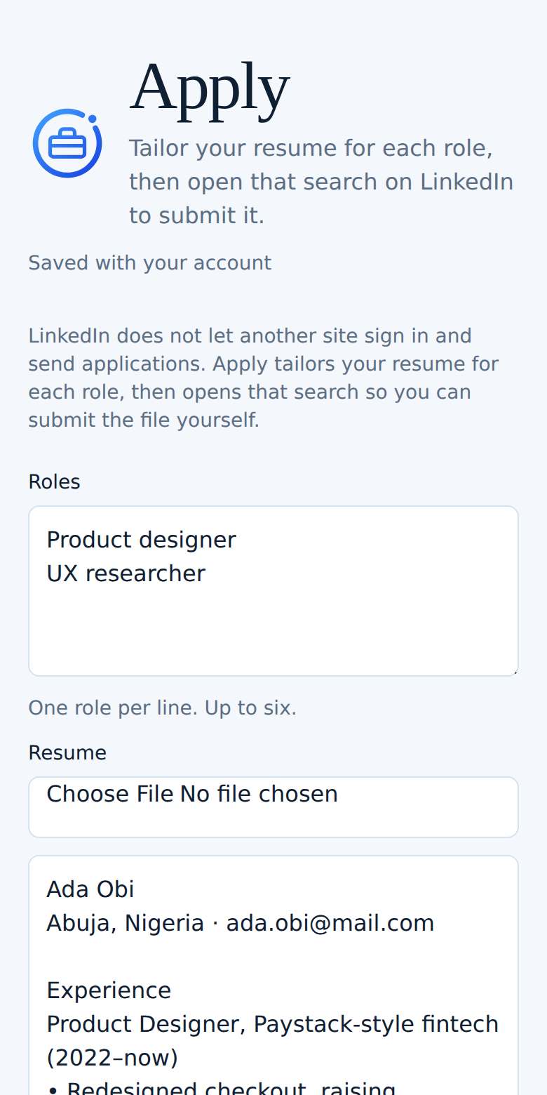 Apply on a phone