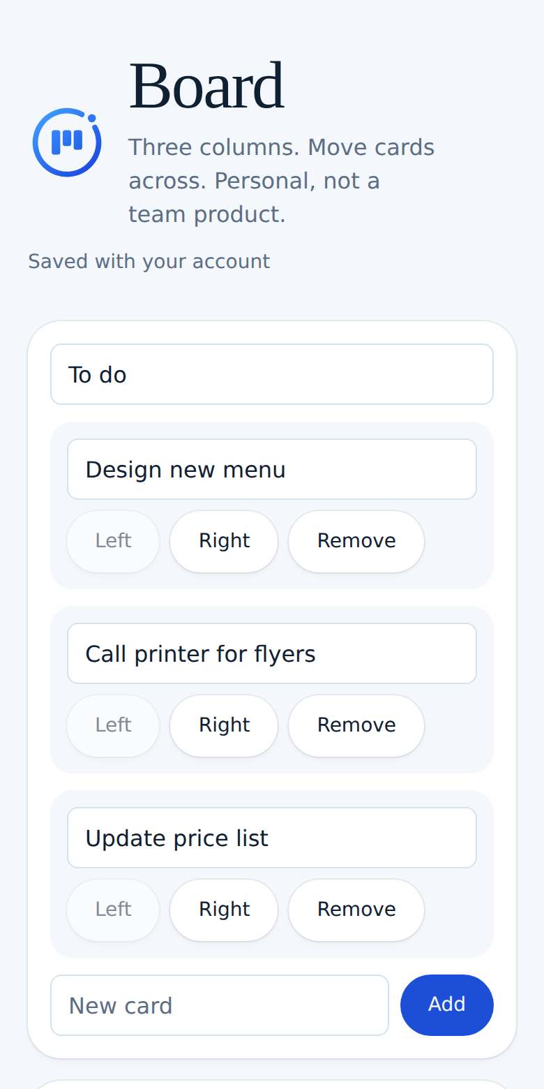Board on a phone
