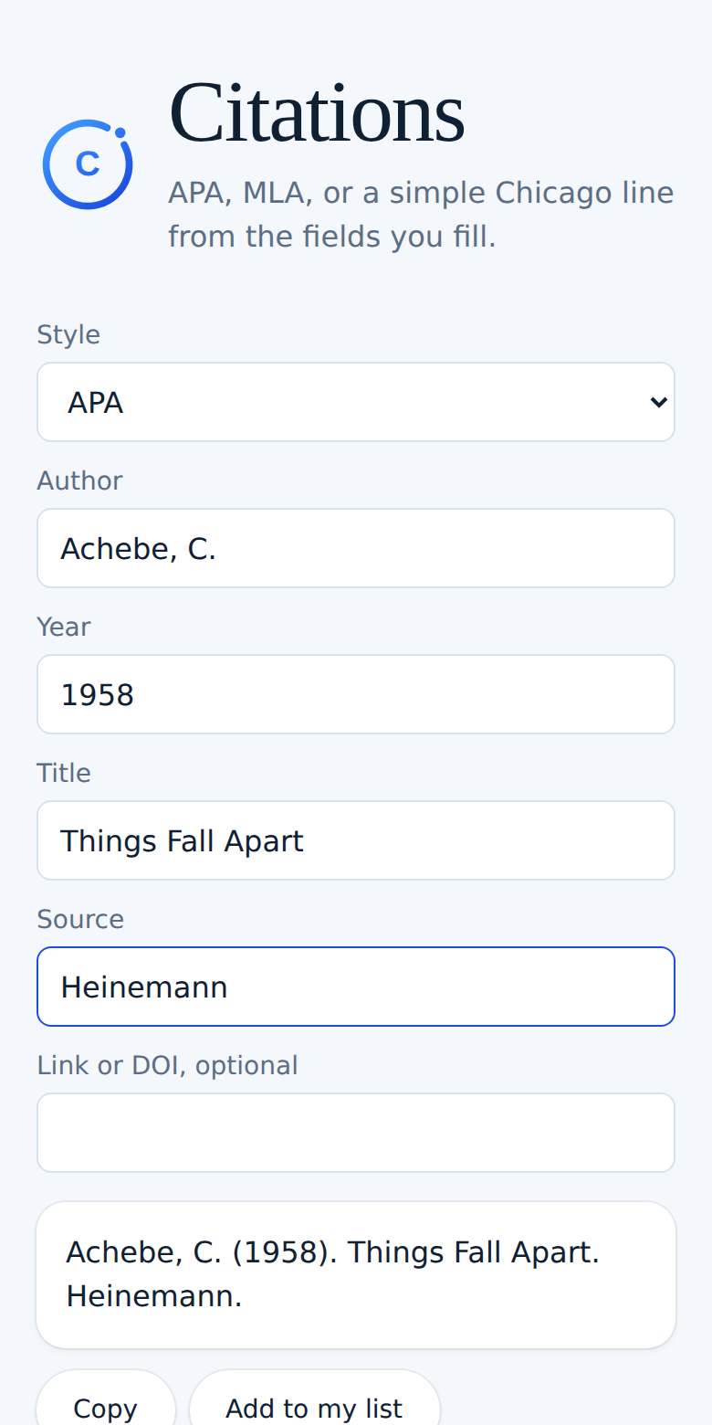 Citations on a phone