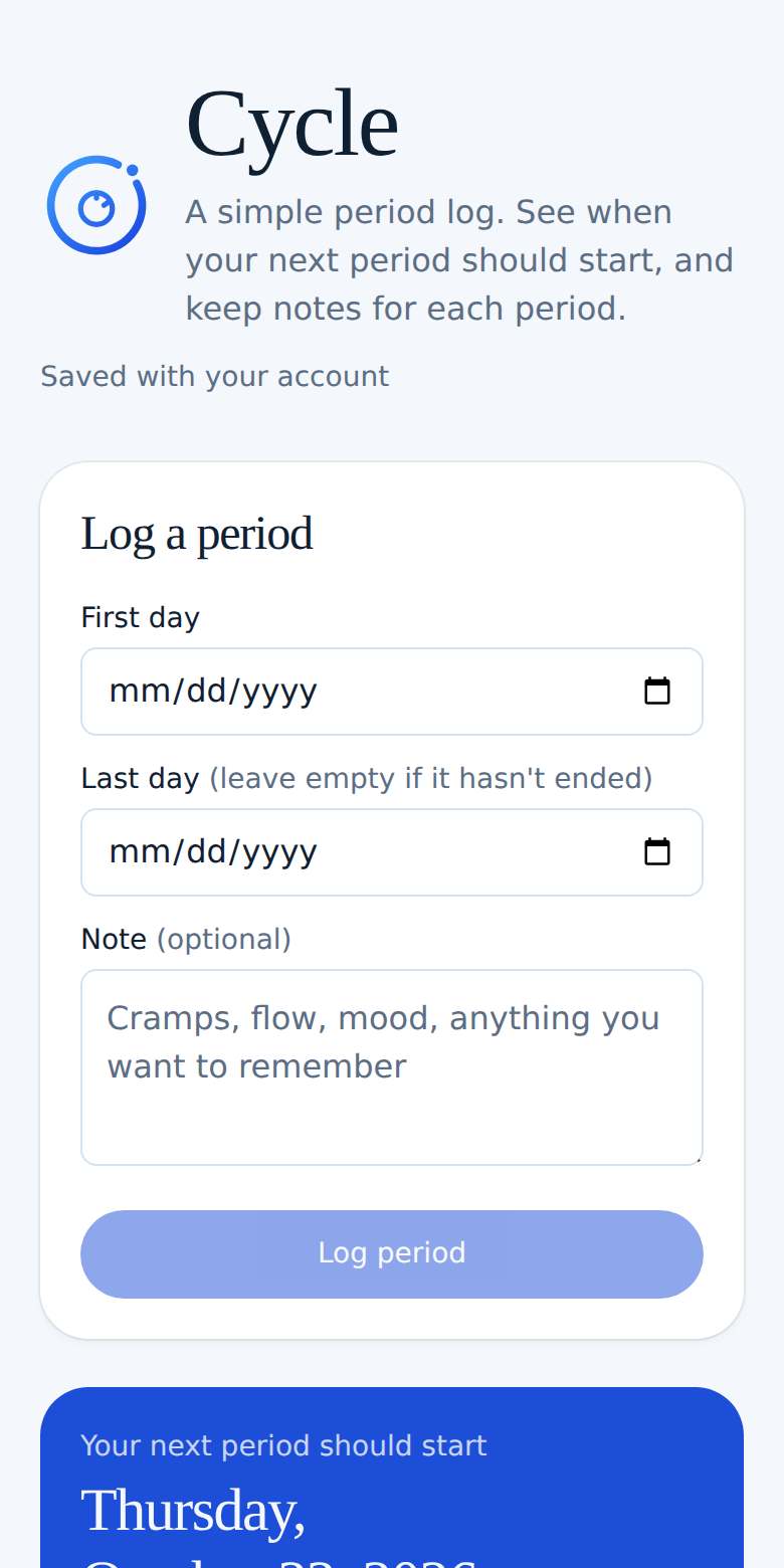 Cycle on a phone