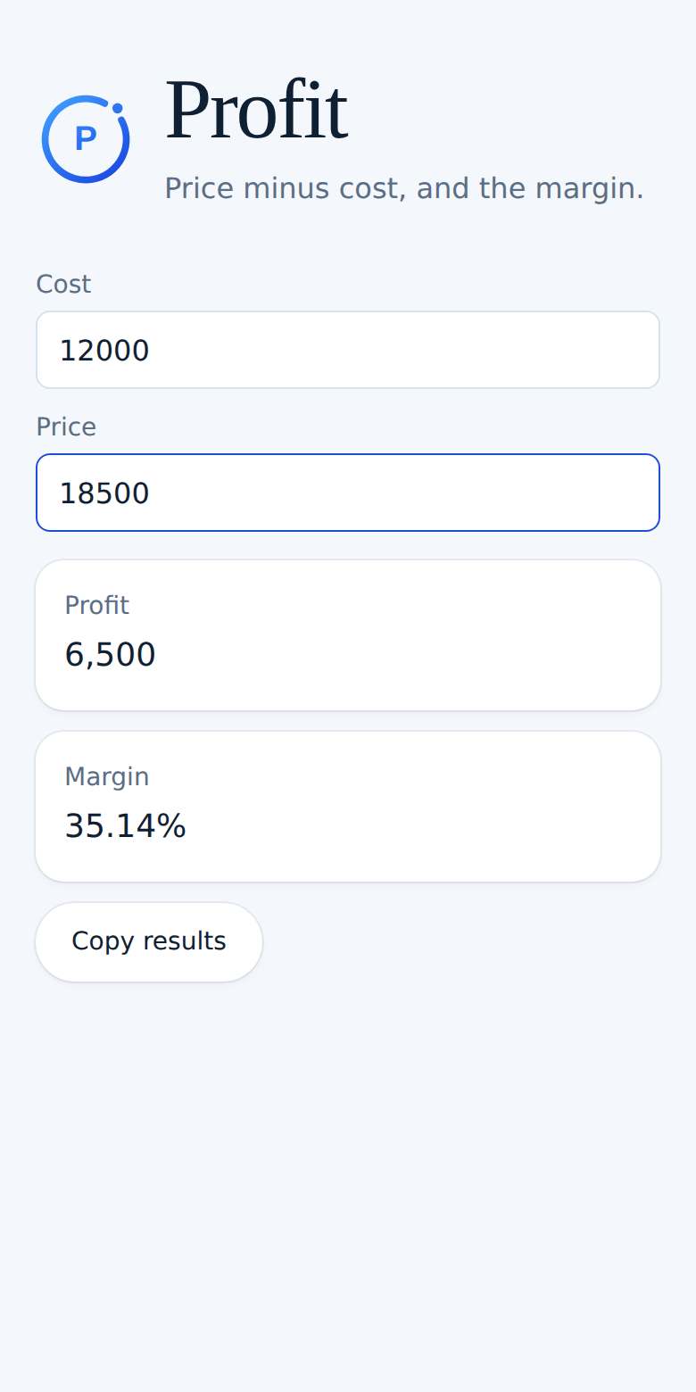 Profit on a phone