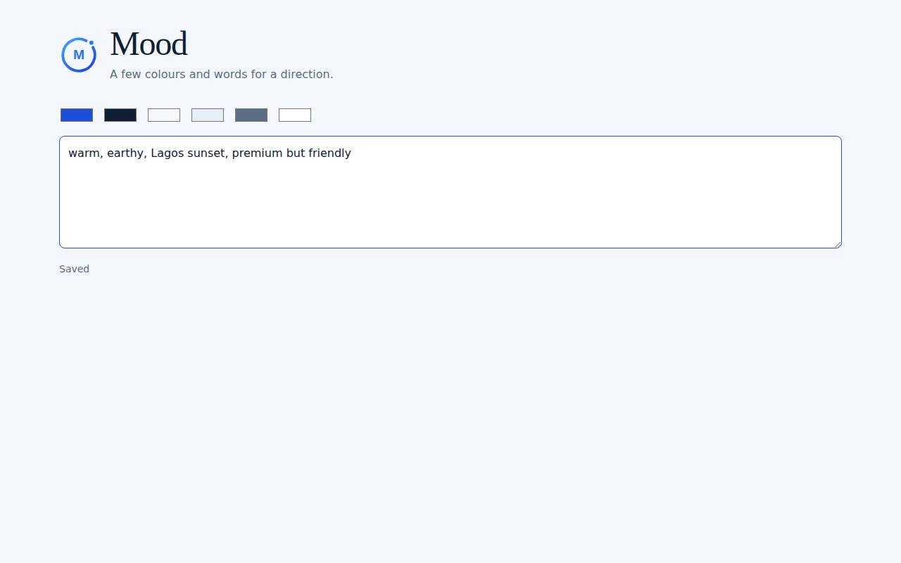 Mood on a computer, with example data