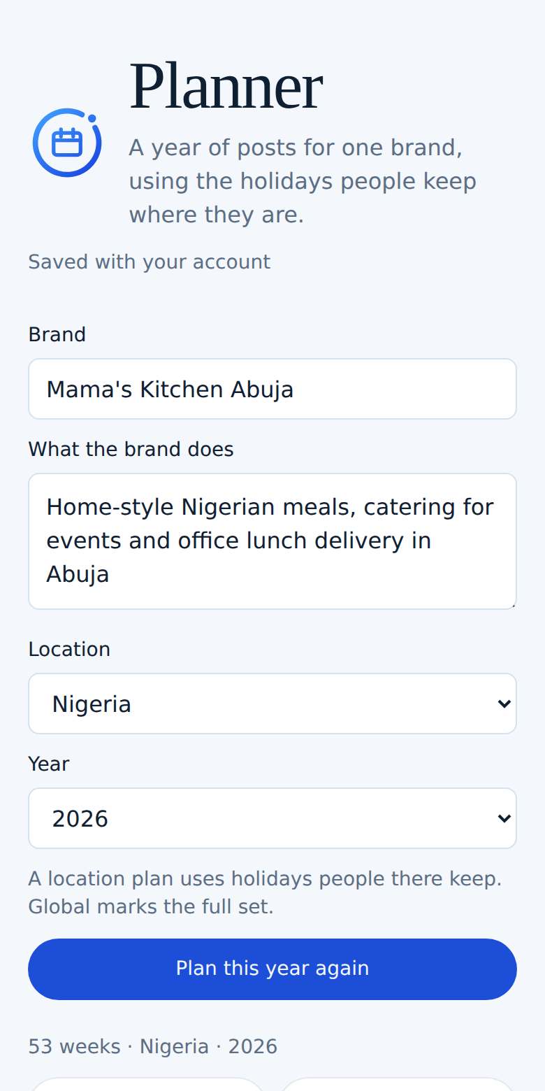 Planner on a phone