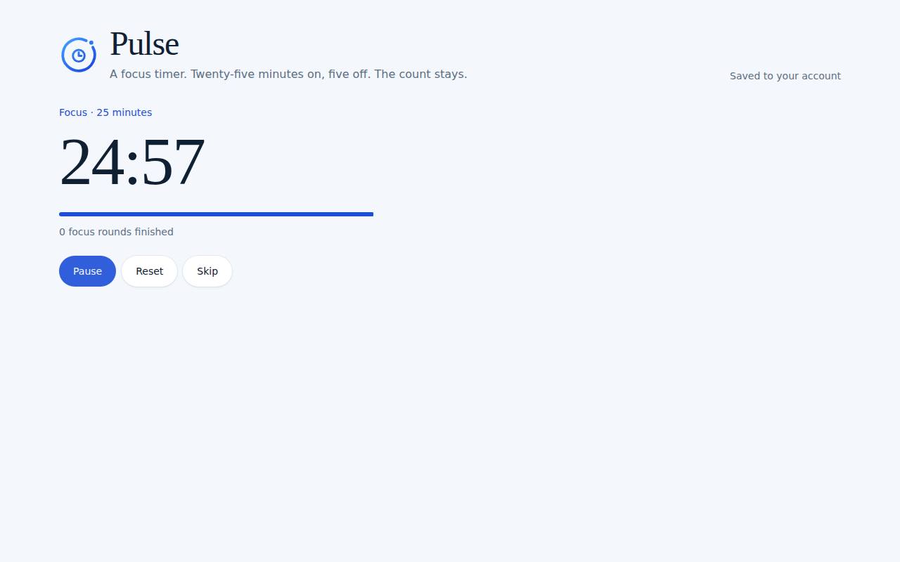 Pulse on a computer, with example data