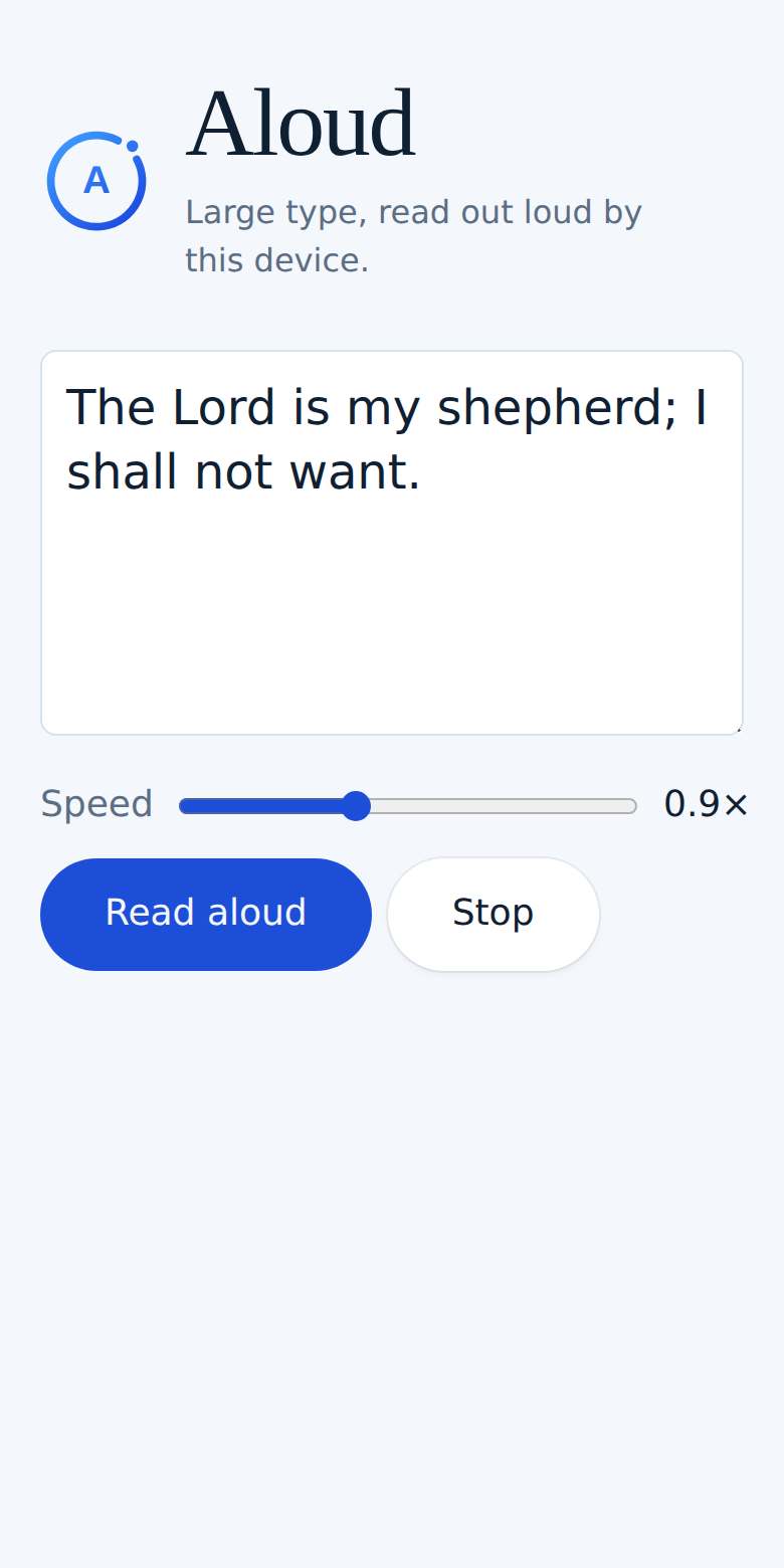 Aloud on a phone