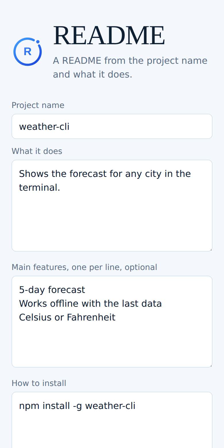 README on a phone