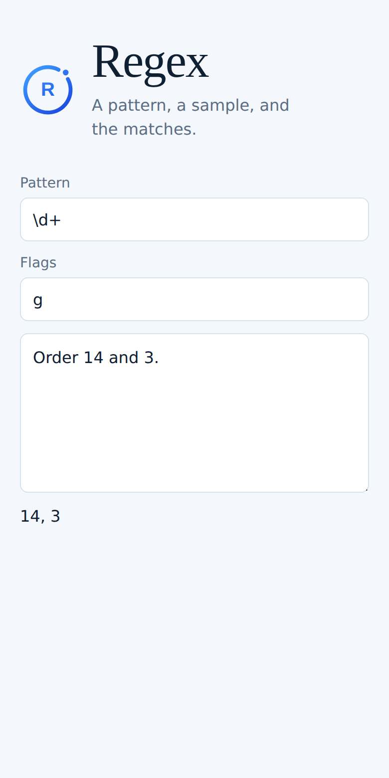 Regex on a phone