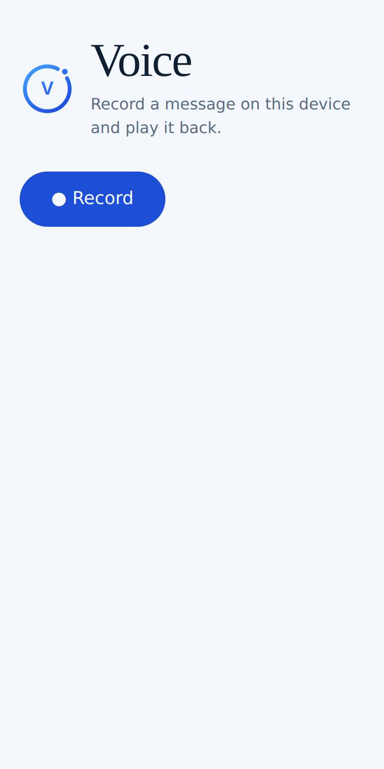 Voice on a phone