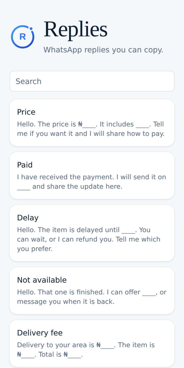 Replies on a phone